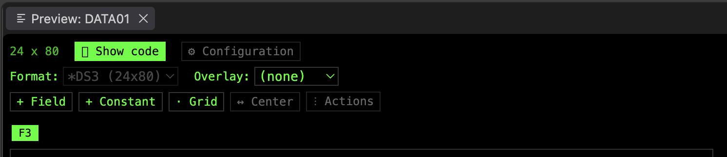 Screen Preview toolbar